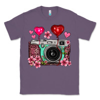 Floral Heart Pink Leopard Vintage Camera Classic Tee | Teevron