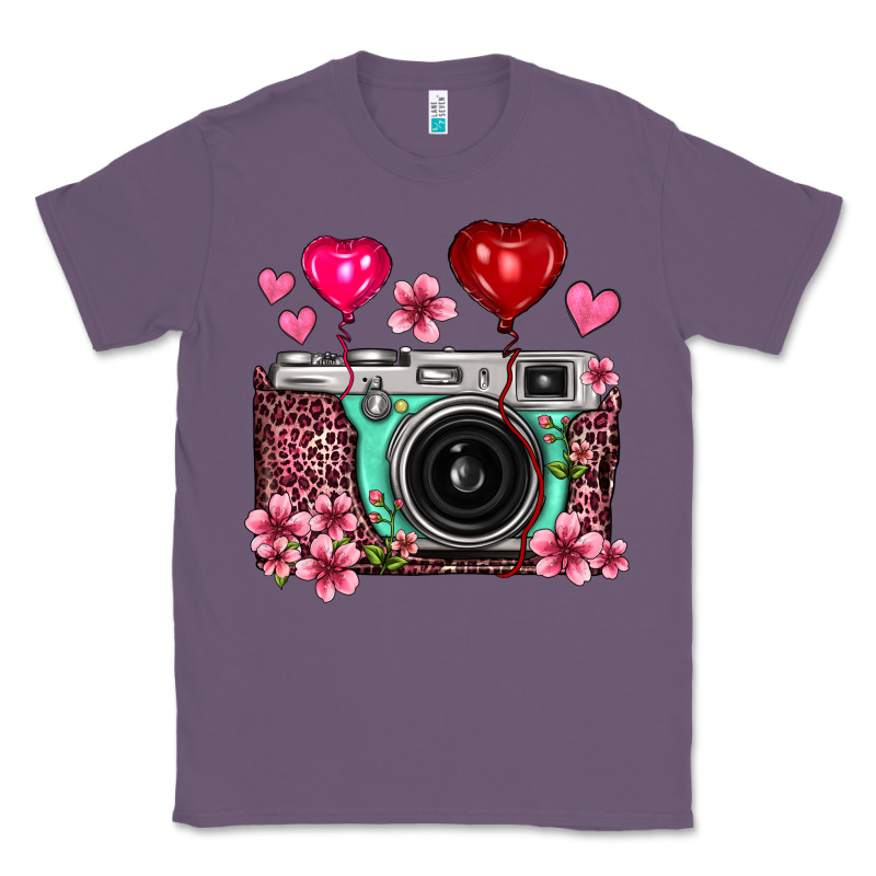 Floral Heart Pink Leopard Vintage Camera Classic Tee by FaDigitalArtStudio | Teevron