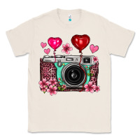 Natural floral heart pink leopard vintage camera Classic Tee - FaDigitalArtStudio
