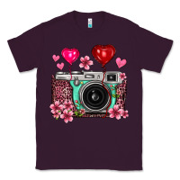 Plum floral heart pink leopard vintage camera Classic Tee - FaDigitalArtStudio