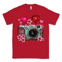 Red floral heart pink leopard vintage camera Classic Tee - FaDigitalArtStudio