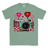 Sage floral heart pink leopard vintage camera Classic Tee - FaDigitalArtStudio