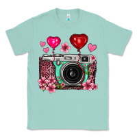 Seafoam floral heart pink leopard vintage camera Classic Tee - FaDigitalArtStudio