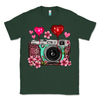 Sports Green floral heart pink leopard vintage camera Classic Tee - FaDigitalArtStudio