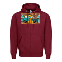 Burgundy fall gnomes truck sippy cup Zipper Hoodie - Artiststas