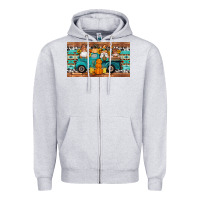 Heather Grey fall gnomes truck sippy cup Zipper Hoodie - Artiststas