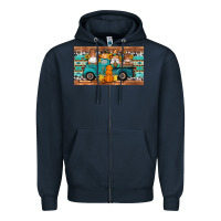 Navy fall gnomes truck sippy cup Zipper Hoodie - Artiststas
