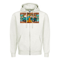 Oatmeal Heather fall gnomes truck sippy cup Zipper Hoodie - Artiststas
