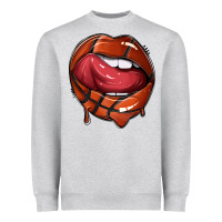 Heather Grey sports lips basketball Heavyweight Sweatshirt - texasbilliewilder
