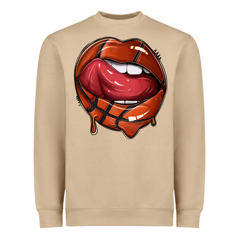 Sports Lips Basketball Heavyweight Sweatshirt by texasbilliewilder | Teevron