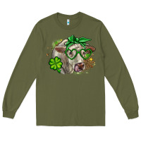Army Green Charolais St. Patrick's Day Long Sleeve Tee - OliviaCreatesArt