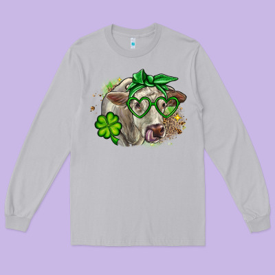 Charolais St. Patrick's Day Long Sleeve Tee Designed By Oliviacreatesart