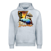 Heather Grey louisiana  sunset map magnolia Urban Hoodie - BarkalooDesign