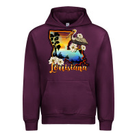 Mauve Wine louisiana  sunset map magnolia Urban Hoodie - BarkalooDesign