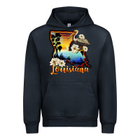 Navy louisiana  sunset map magnolia Urban Hoodie - BarkalooDesign