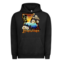 Pigment Black louisiana  sunset map magnolia Urban Hoodie - BarkalooDesign