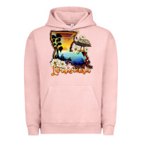 Pigment Salmon louisiana  sunset map magnolia Urban Hoodie - BarkalooDesign