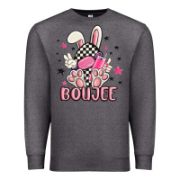 Charcoal Heather boujee checkered easter bunny egg trending Premium Sweatshirt - MaliasSmallBusiness