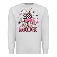 Dove Grey boujee checkered easter bunny egg trending Premium Sweatshirt - MaliasSmallBusiness