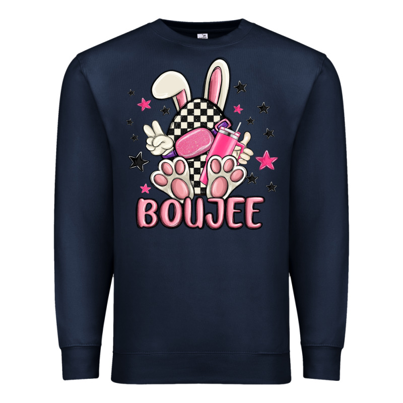 Boujee Checkered Easter Bunny Egg Trending Premium Sweatshirt by MaliasSmallBusiness | Teevron