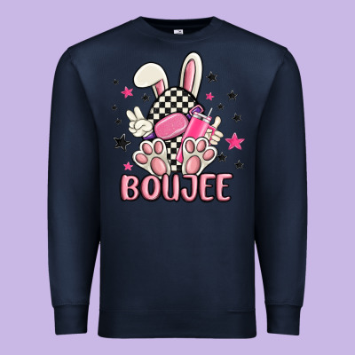 Boujee Checkered Easter Bunny Egg Trending Premium Sweatshirt Designed By Maliassmallbusiness