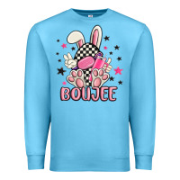 Ocean Blue boujee checkered easter bunny egg trending Premium Sweatshirt - MaliasSmallBusiness