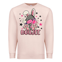 Pale Pink boujee checkered easter bunny egg trending Premium Sweatshirt - MaliasSmallBusiness