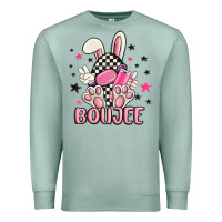 Seafoam boujee checkered easter bunny egg trending Premium Sweatshirt - MaliasSmallBusiness