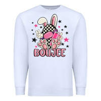 White boujee checkered easter bunny egg trending Premium Sweatshirt - MaliasSmallBusiness