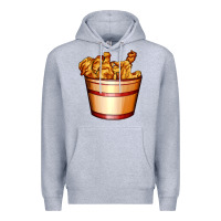 Heather Grey nugget and nuggets basket Premium Hoodie - AdoDesignShop
