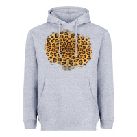 Heather Grey leopard patch Heavyweight Hoodie - Jasminsmagicworld
