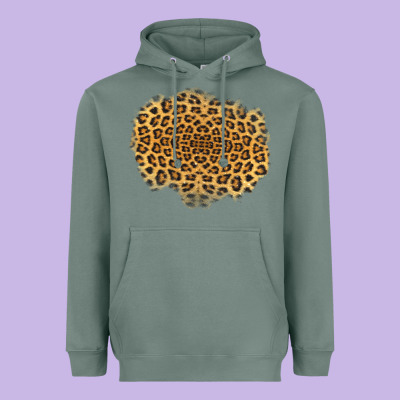 Leopard Patch Heavyweight Hoodie Designed By Jasminsmagicworld