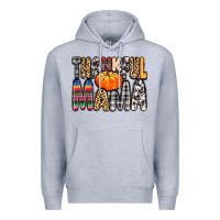 Heather Grey Thankful Mama Premium Hoodie - MaliasSmallBusiness