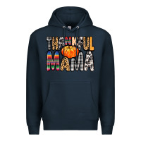 Navy Thankful Mama Premium Hoodie - MaliasSmallBusiness