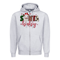 Heather Grey Santa baby Cow Zipper Hoodie - JahusDesignShop