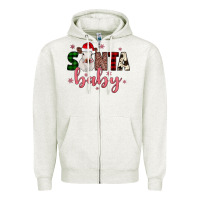 Oatmeal Heather Santa baby Cow Zipper Hoodie - JahusDesignShop