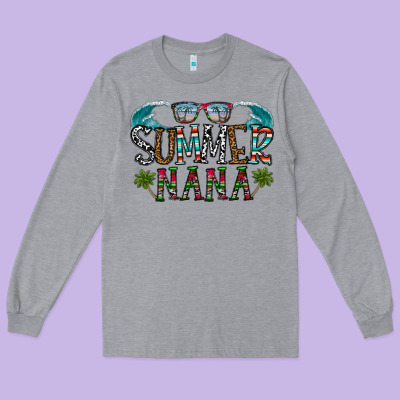 Summer Nana Long Sleeve Tee Designed By Cowhidedigitalart