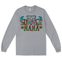 Heather Grey summer nana Long Sleeve Tee - CowhideDigitalArt