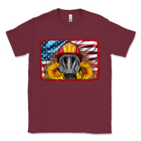 Burgundy firefighter air mask and sunflower Classic Tee - HRA Design Shop