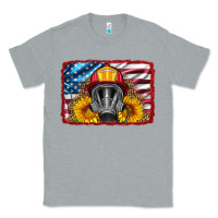 Heather Grey firefighter air mask and sunflower Classic Tee - HRA Design Shop