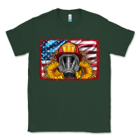 Sports Green firefighter air mask and sunflower Classic Tee - HRA Design Shop