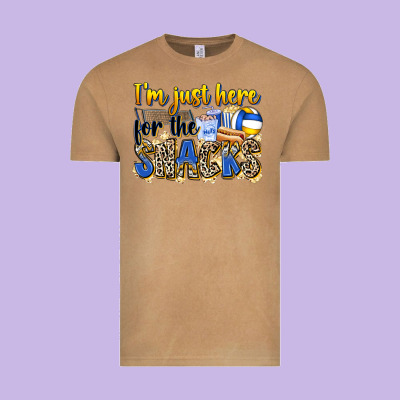 I'm Just Here For The Snacks Volleyball Vintage Tee Designed By Zillion Design Studio