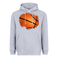 Heather Grey leopard basketball patch Heavyweight Hoodie - Jasminsmagicworld