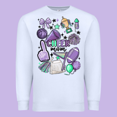 Cheer Mom Premium Sweatshirt Designed By Maliassmallbusiness