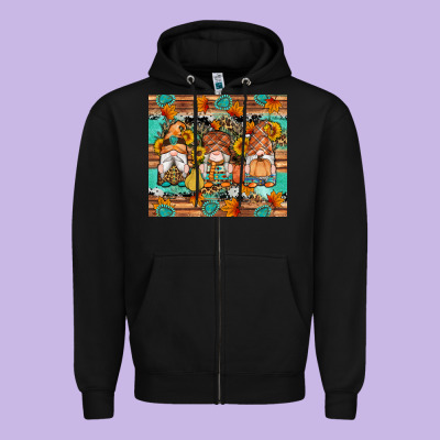 Western Fall Gnomes Tumbler Zipper Hoodie Designed By Artiststas