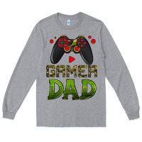 Heather Grey gamer dad Long Sleeve Tee - HRA Design Shop