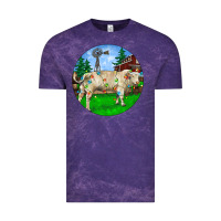 Cloud Purple christmas charolais bull and barnyard Vintage Tee - RanaPortraitStore