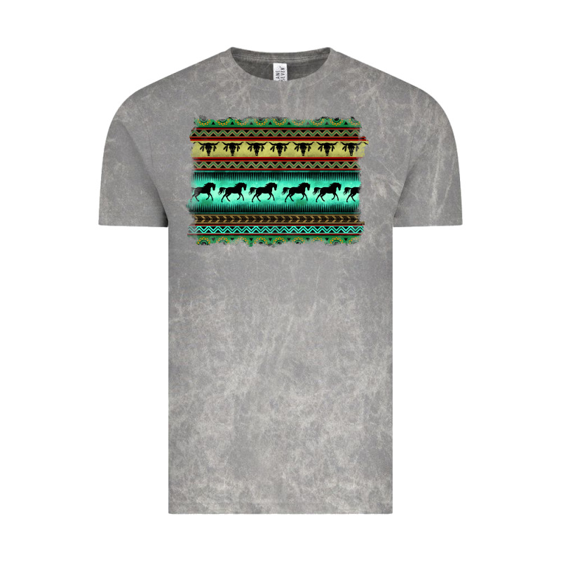 Turquoise Aztec Bullskull And Horse Vintage Tee by BarkalooDesign | Teevron