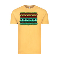 Vintage Mustard turquoise aztec bullskull and horse Vintage Tee - BarkalooDesign