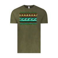 Vintage Olive turquoise aztec bullskull and horse Vintage Tee - BarkalooDesign